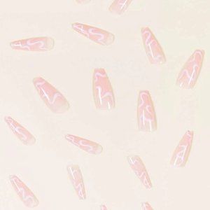 Minimalist Abstract Print Press on Nails - Message to ship free